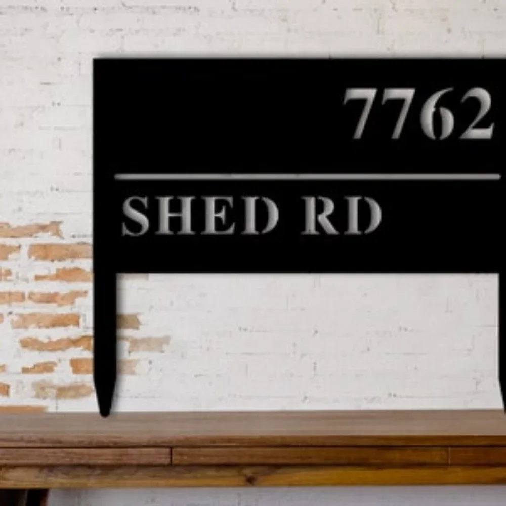 

Elegant Personalized Metal Address Plaque, A Custom Front Porch Sign, with Stakes for Lawn Mounting, Ideal Yard Decoration