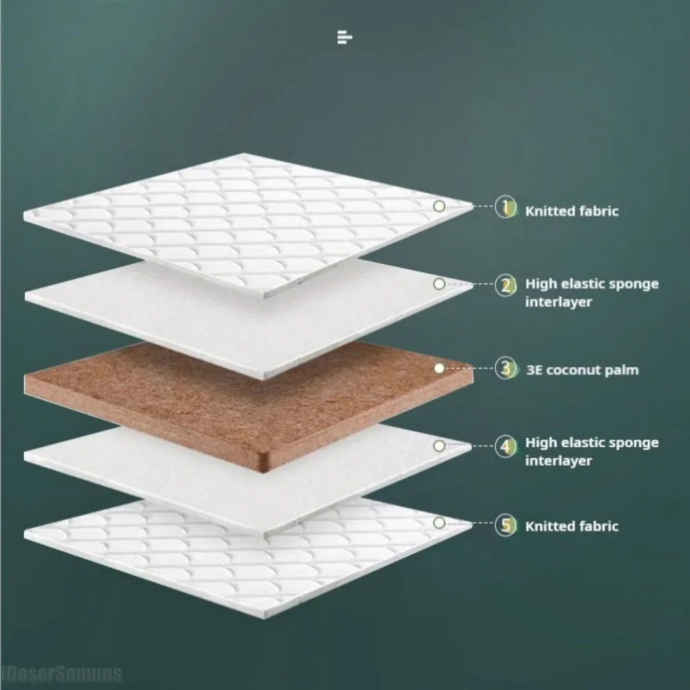 Hard Natural Coir Foldable Mattress Coconut Palm Simple Tatami Pad Mat Folding Children Mattress Cushion for Bedroom Furniture