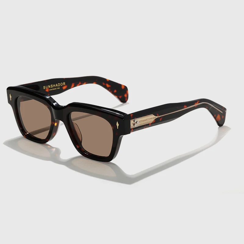

Thick Acetate Retro Sunglasses for Men Luxury Designer Outdoor Driving Eyeglasses Top Quality women Travel UV Protective Eyewear