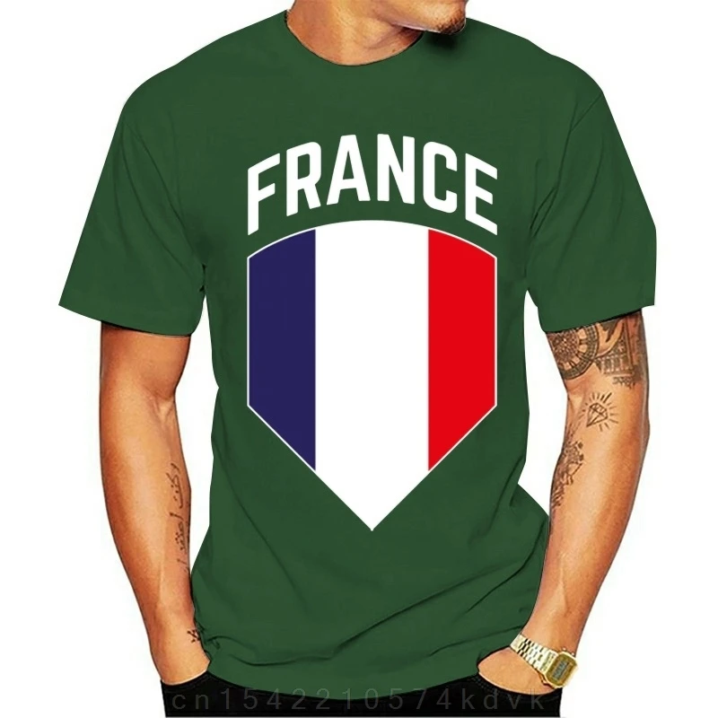 Camiseta de lona con escudo de armas y bandera francesa de Francia, regalo de Blazon, camiseta tejida de manga corta para hombre, camiseta de talla europea S-3xl para primavera y otoño