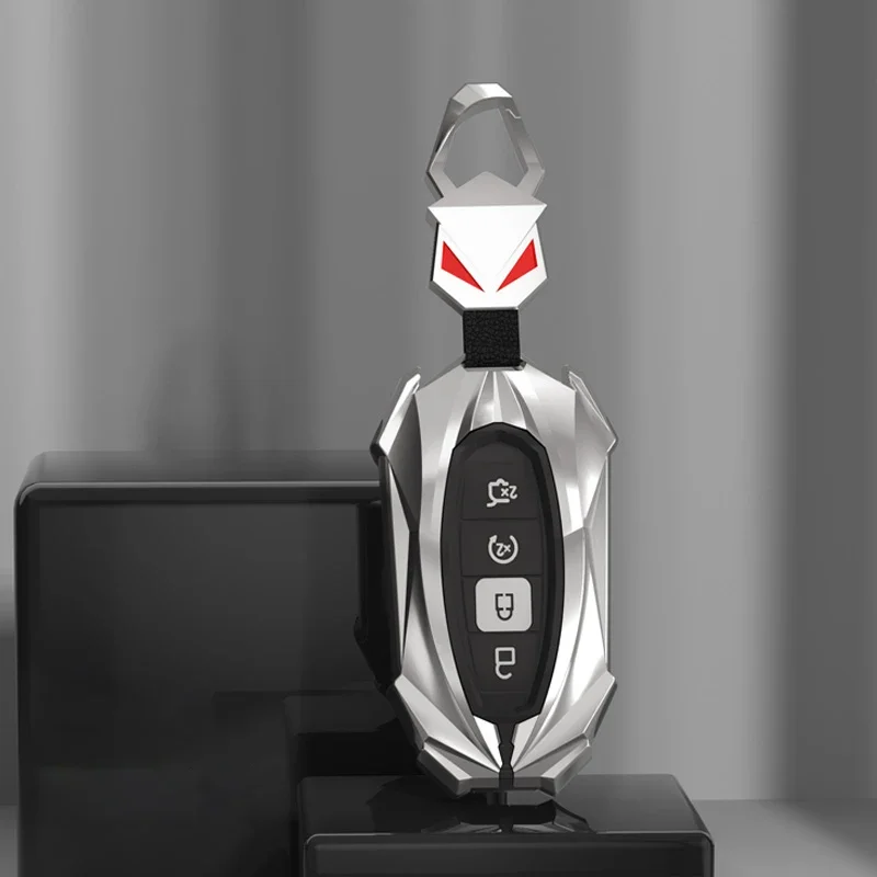 

Alloy+Silica Gel Car Smart Key Cover Bag Case Keychain For Lincoln Continental MKC MKZ Navigator 2017 2018 2019 Key Accessories