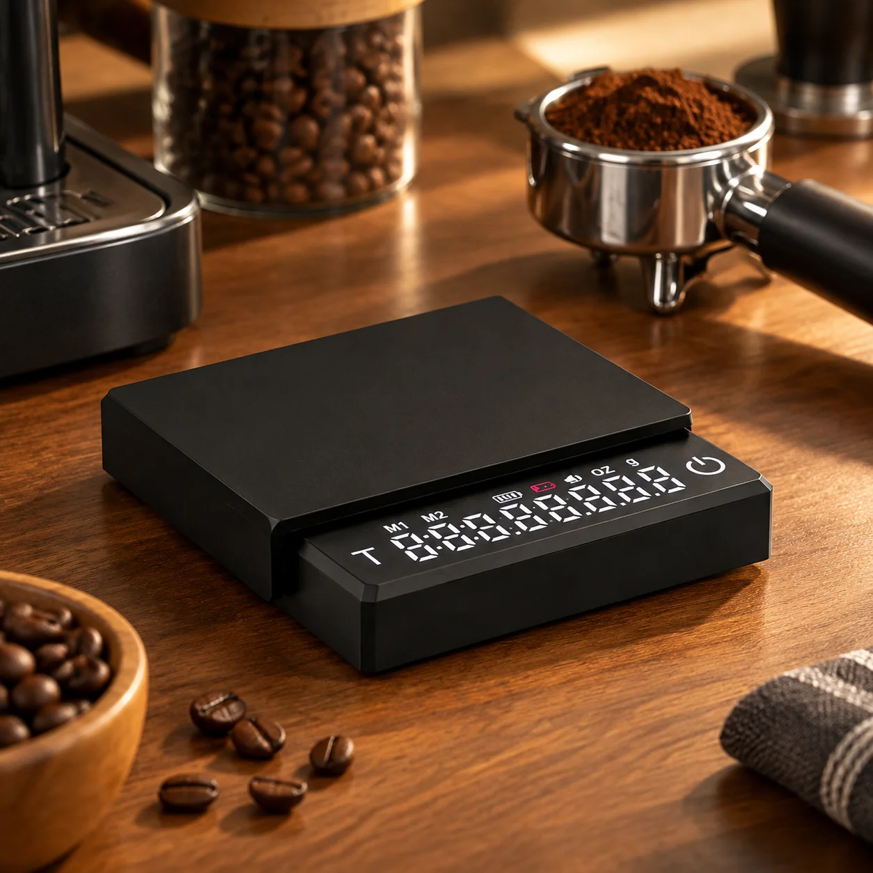 Bincoo Professional Coffee Scale Mini Smart Timer 2kg/0.1g g/oz/ml High Precision Digital Weight Kitchen Scale Home Barista Tool