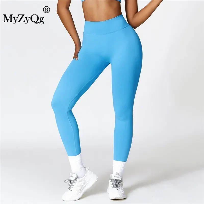 MyZyQg Hohe Taille und Hüftlift Fitness Yoga Leggings Frauen Laufhose Nahtlose Stretch Schlankheits Bauch Kompressionshose