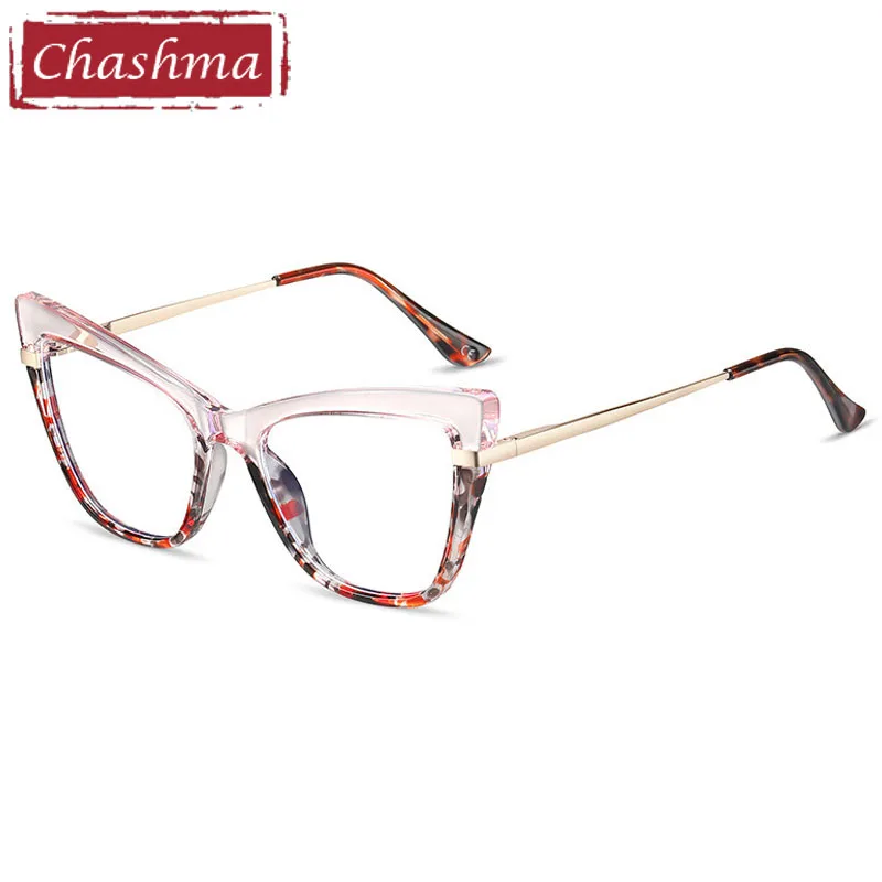 Chashma Glasses Cat Eye Optical Crystal Light Teens Frames Women Prescription Lenses Spring Hinge Temple Spectacles Flexible