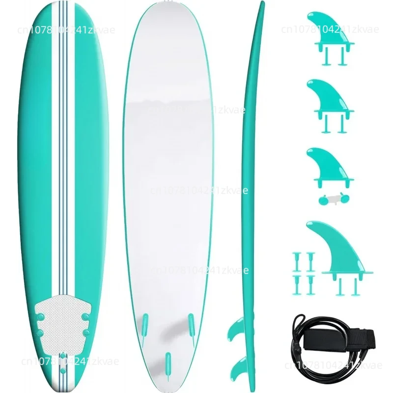 Anniversary Edition Soft Top Foam 8ft Surfboard | for Beginners and All Levels | Includes Accessories | Leash and