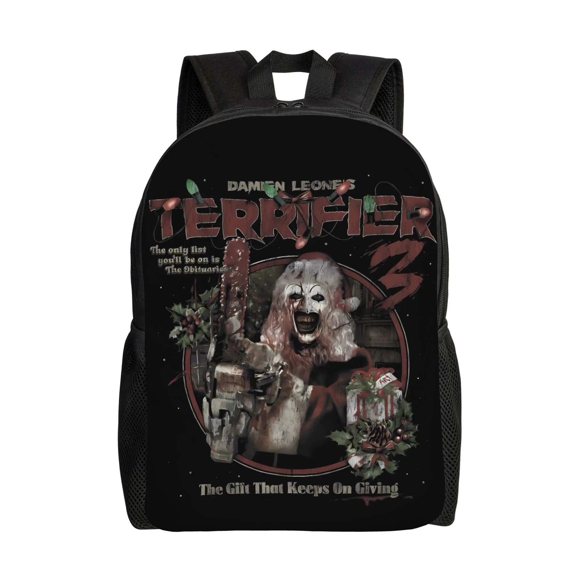 

Terrifier 3 Christmas Backpack Sport Backpacks Student Unisex Colorful Durable High School Bags Aesthetic Rucksack