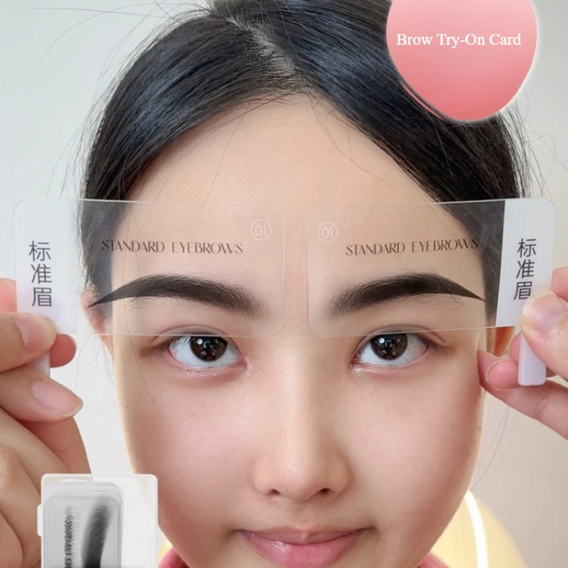 Tarjeta de prueba con forma de cejas de 6 pares: 12 estilos populares para una selección rápida de clientes, tarjeta de plantilla con forma de ceja, simula el efecto de cejas