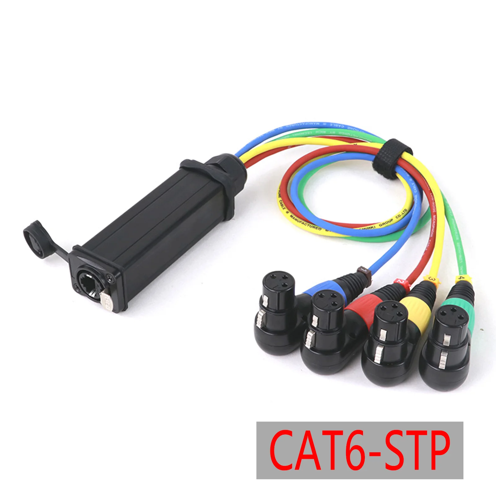 

Network Converter DMX RJ45 CAT6 Female To 4 CH Right Angle 3 Pin XLR Male/Female Connector Cable Audio Adaptor Signal Extender