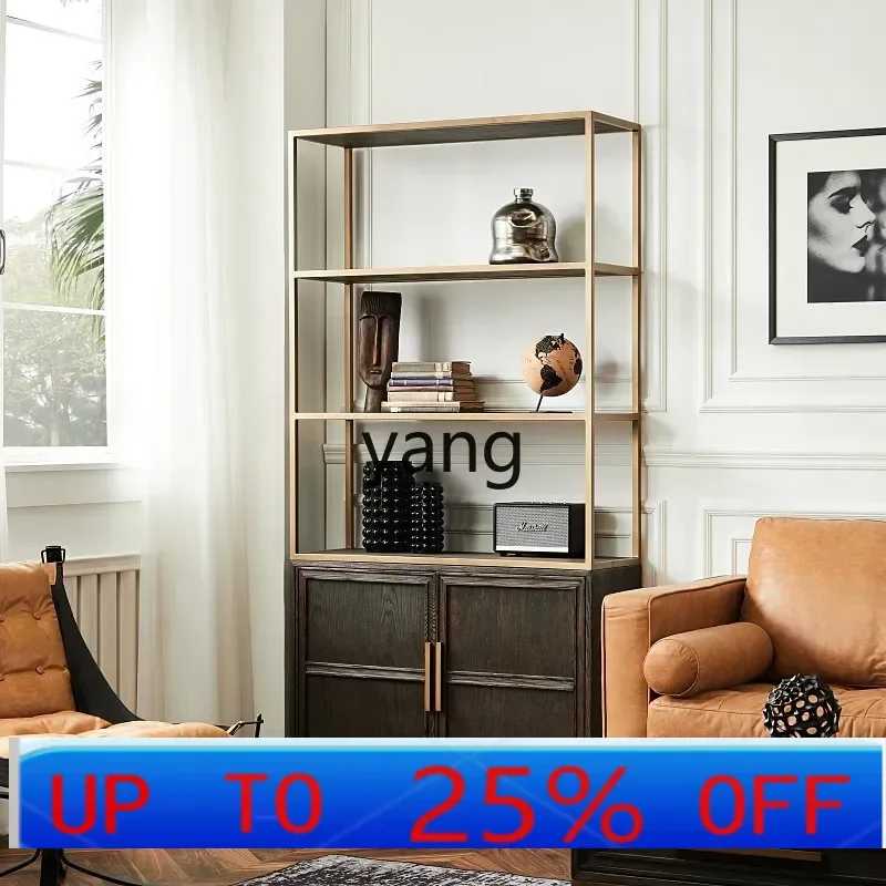 

LH light luxury post-modern simple floor bookshelf small apartment home retro wrought iron bookcase