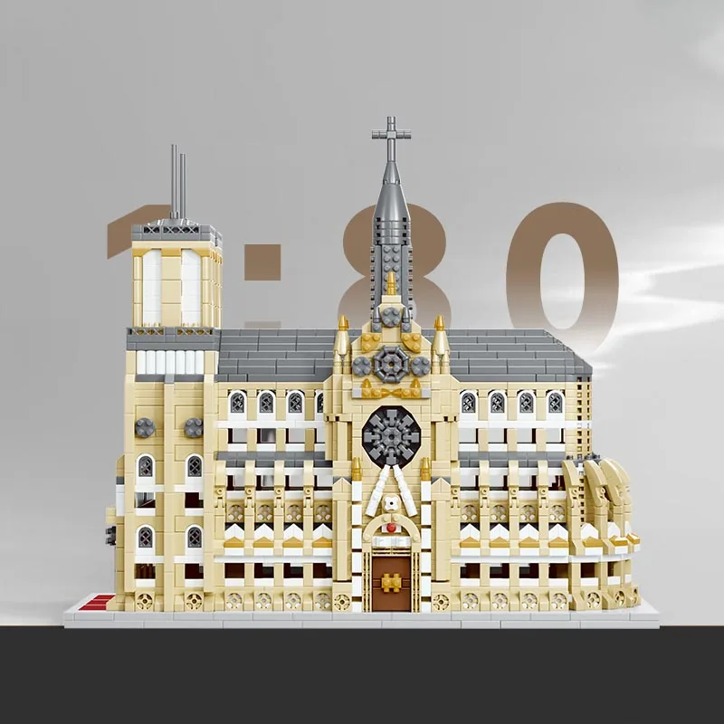 Zestaw klocków Notre-Dame de Paris i Katedra w Koenigsbergu, model architektoniczny, 2908 elementów, zabawka dla dzieci i dorosłych, prezent dla entuzjastów.