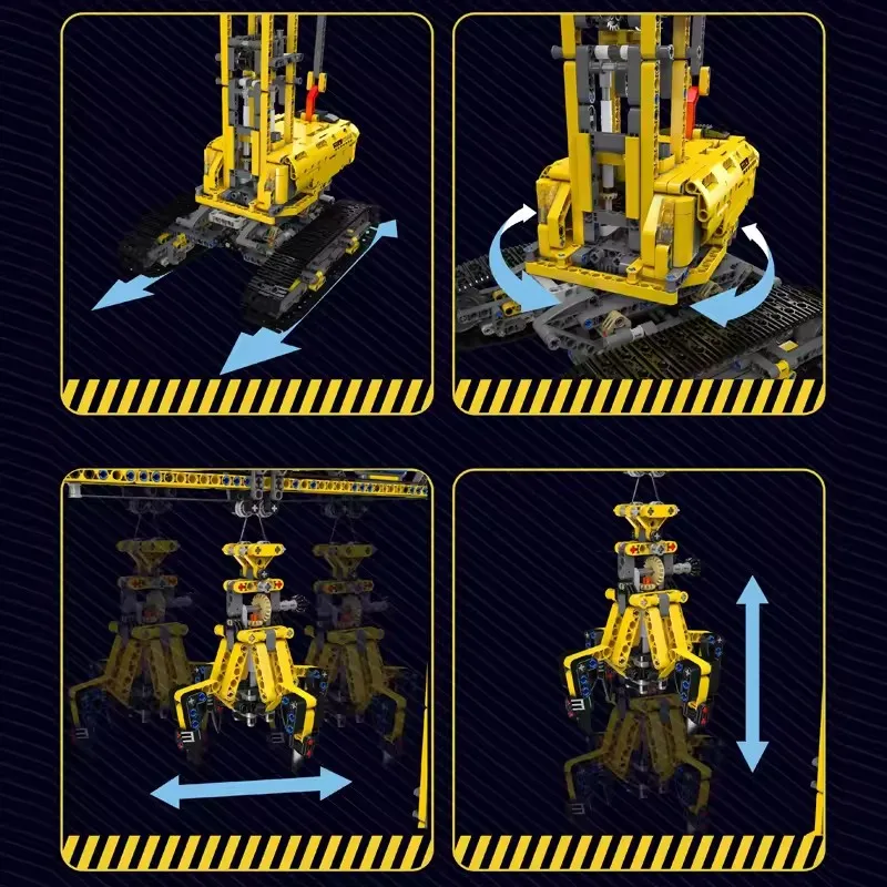 Mould King 1731PCS Technical Truck Compatible With 42042 Crawler Crane Model Building Block Bricks Remote Control Toys Kids Gift