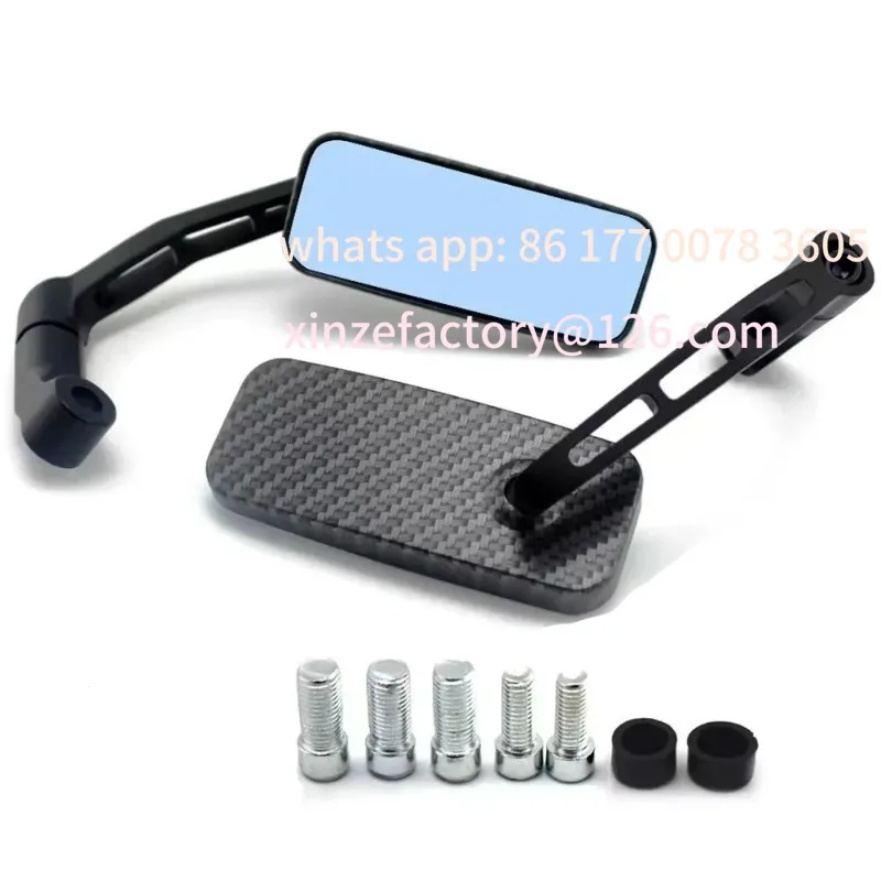 

Customizable 1 Pair Motorcycle Bar End Side Rearview Mirrors For Scooter ATV Motorbike Bike Handlebar Anti-Glare Blue Glass Rear