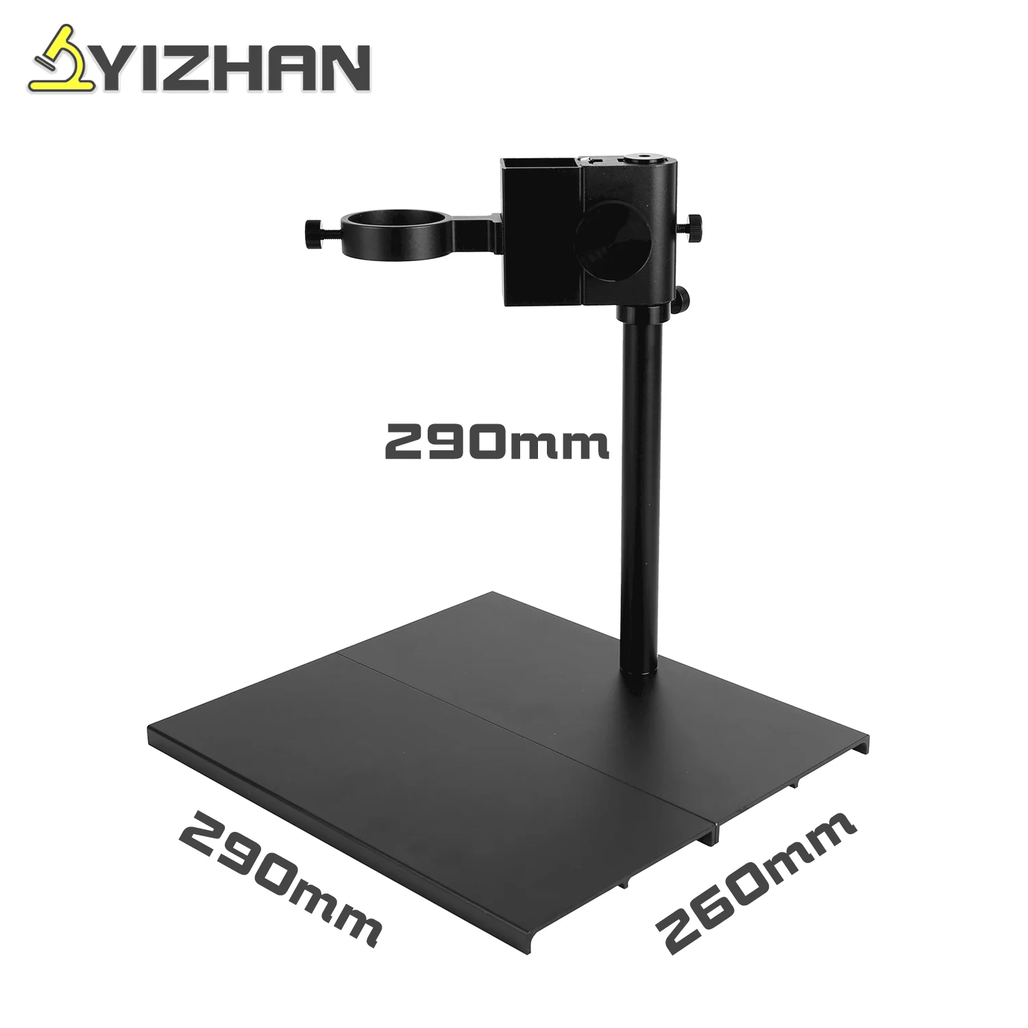 YIZHAN 현미경 초점 브래킷 29CM 알루미늄 합금 조정 가능한 초점 홀더 테이블 스탠드 40mm 50mm 디지털 카메라 렌즈