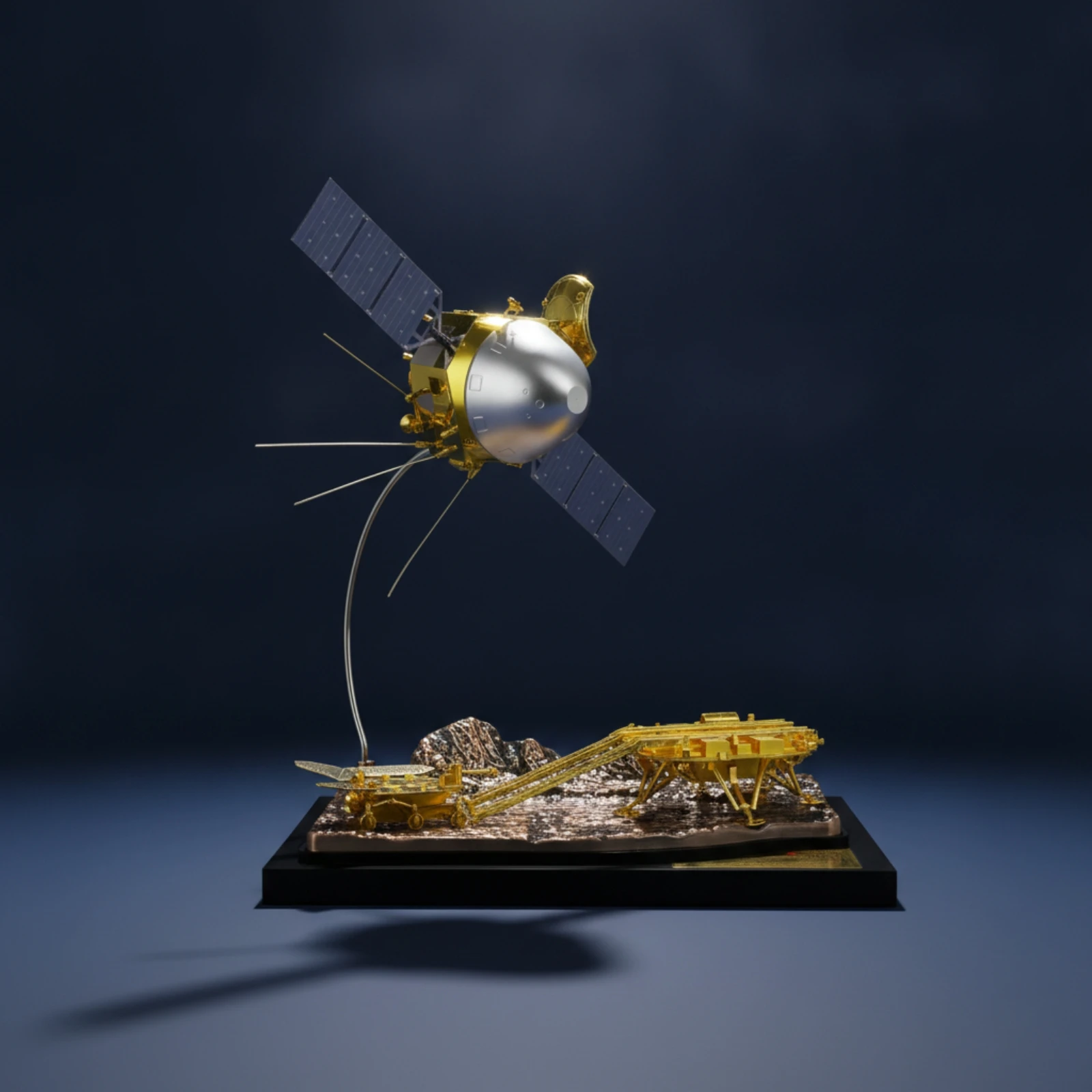 

Orbiter Model with Base Silver Finish 1 30 Scale Space Probe Model Home Display for Study Desk Decoration