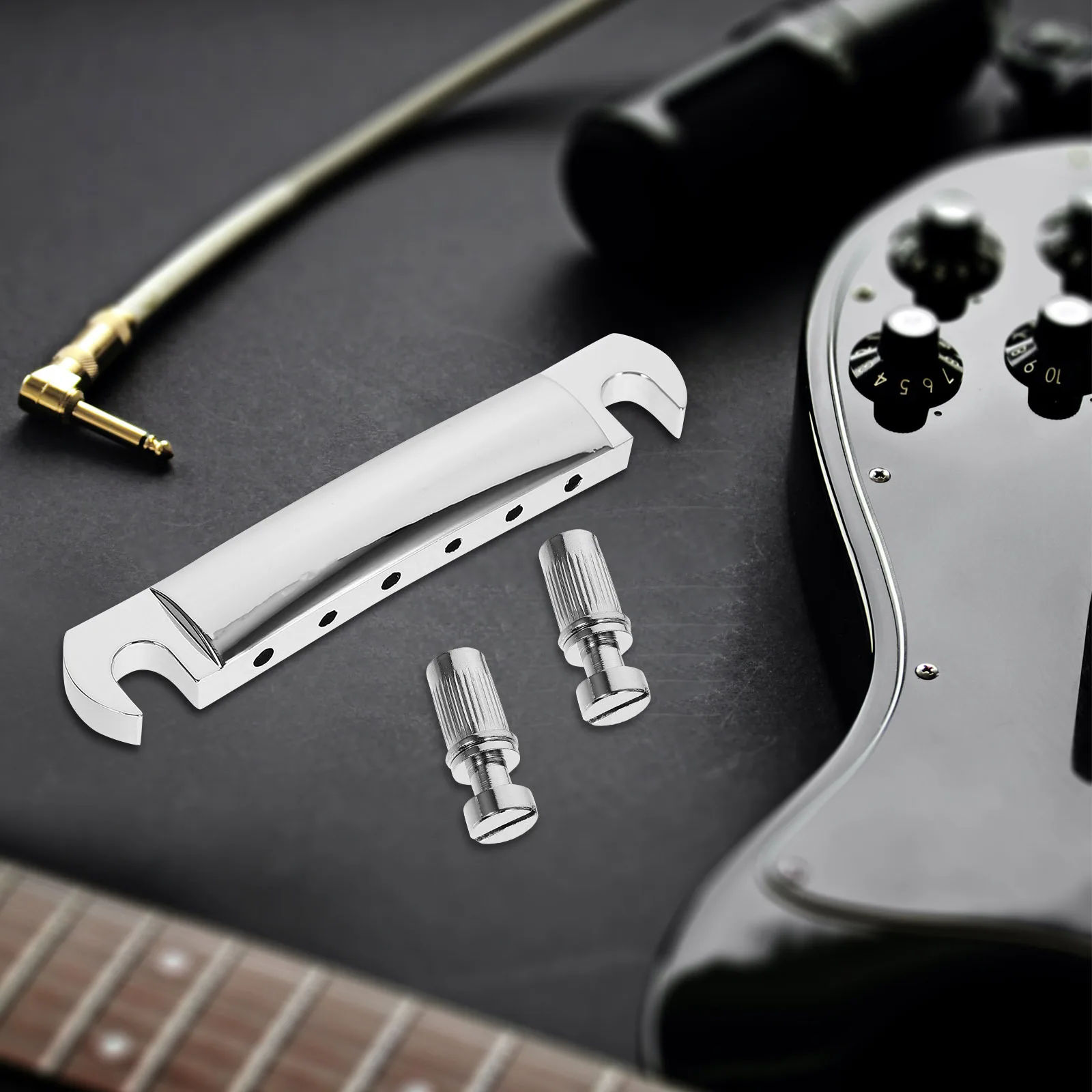 

1Set Electric Guitar Bridge Tailpiece Premium Metal Roller Saddle Part Replacement for Style Durable Guitar Bridge Tailpiece