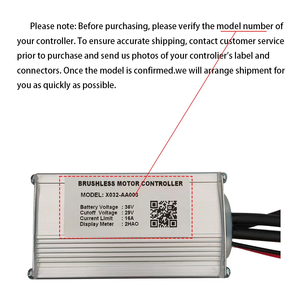 X032-AA003 36V 16A Bürstenloser Motorcontroller für 2HAO-Protokoll E-Bike-Geschwindigkeitsteile, Elektroroller, MTBs und Fatbikes – Detail 1
