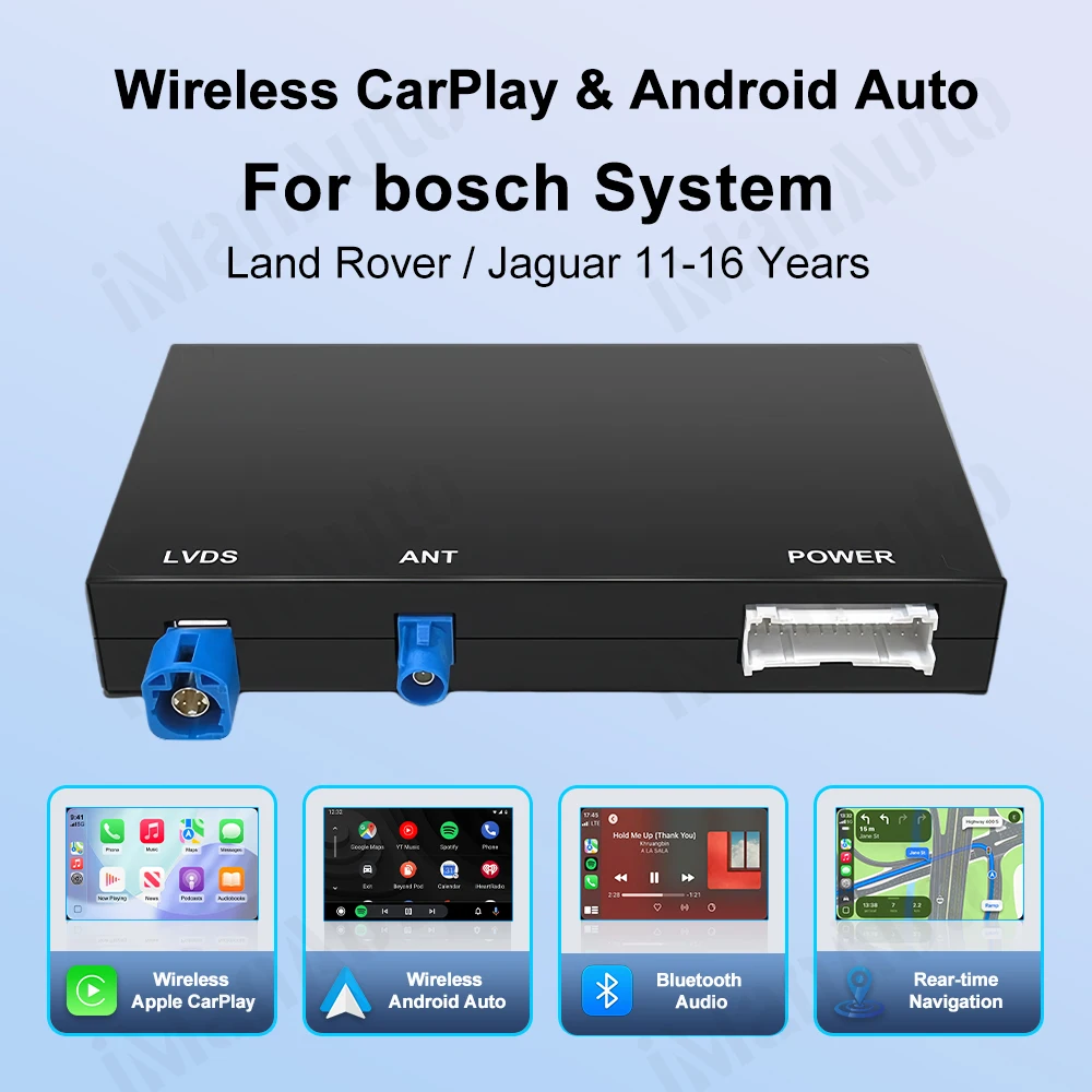 IMANAUTO CarPlay Module Android Auto for Land Rover Jaguar Bosch Discovery 4 Evoque Freelander 2 XE XF XJL Mirroring Airplay
