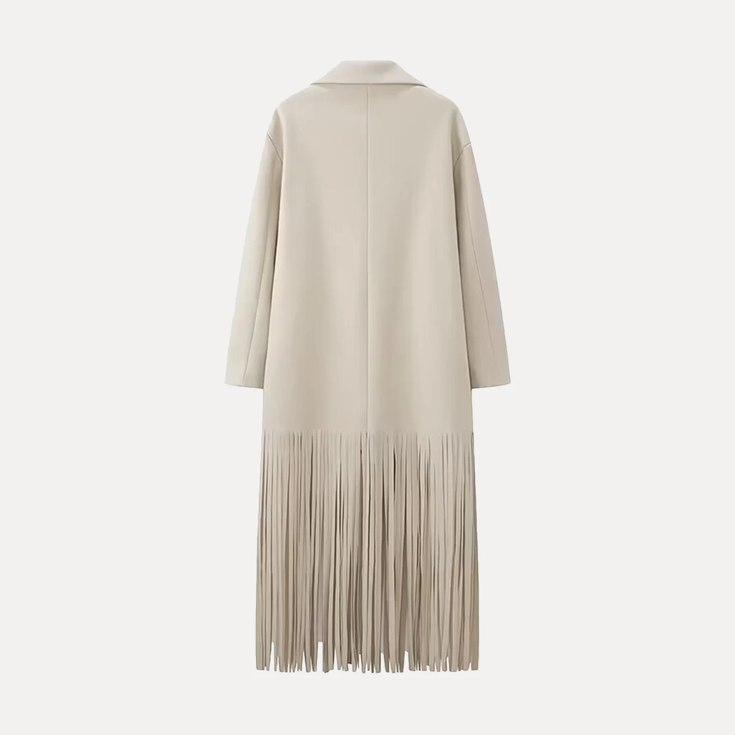 엘레 롱 미디 코트 여성용 패션 가을 2025 태슬 디테일 캐주얼 슬레 여성용 일상복