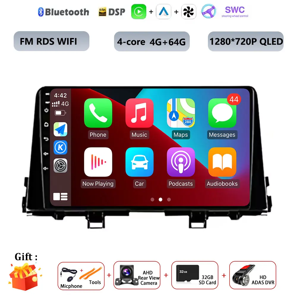 Android 16 WIFI + 4G LTE Carplay Auto Audio Radio Multimedia Video Player GPS DSP Voor KIA PICANTO ochtend 2017 2018 2019 2020