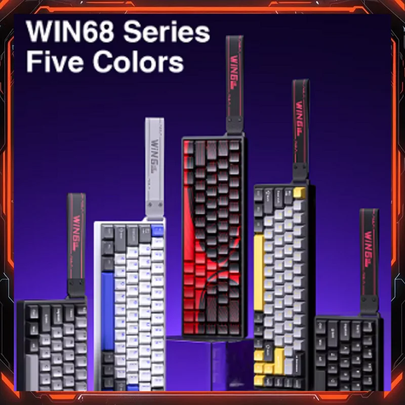 WIN68 Wired RGB Mechanical Magnetic shaft Keyboard Durable PBT Keycaps-for Gaming/Office Keyboard 68 keys