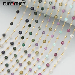 GUFEATHER C330, 체인, 스테인레스 스틸, 니켈 프리, 천연석, 핸드 메이드, 쥬얼리 제작 결과, DIY 팔찌 목걸이, 1m 로트