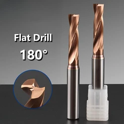HRC60 Flat Drill 180° Carbide Countersunk Hole/Inclined Surface/Cross Hole Making Countersunk Head External Cooling 0.5~20mm