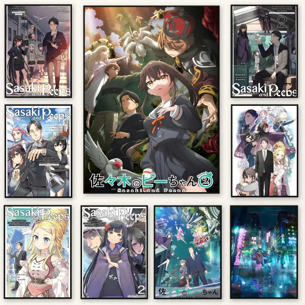 Fantasy Anime S-Sasaki And Peeps Poster Frameless Peel-and-Stick Removable Wall Art Print
