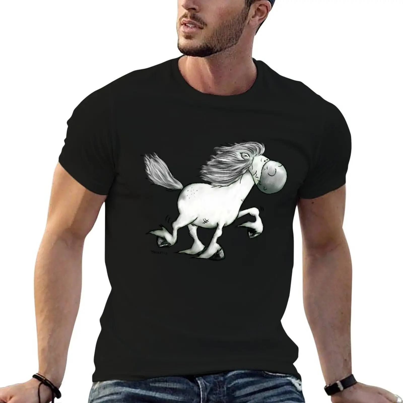 Running Icelandic Horse T-Shirt Large Size Breathable Tee