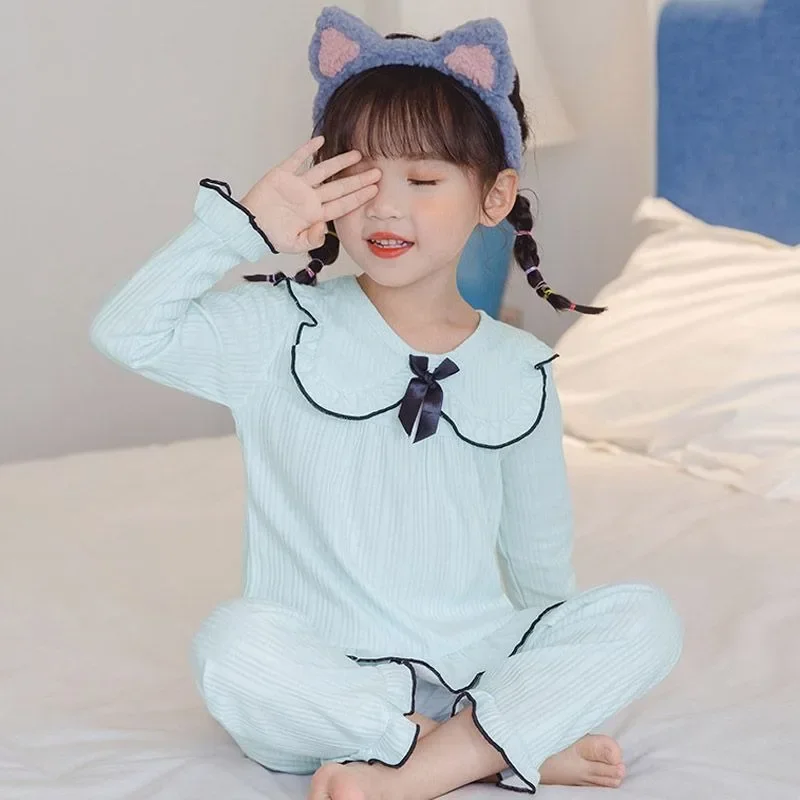 Kids Princess Nightgown Pajamas Sets Long Sleeve Spring Autumn Sleepwear for Mother Daughter Matching Cozy Indoor Outdoor Use