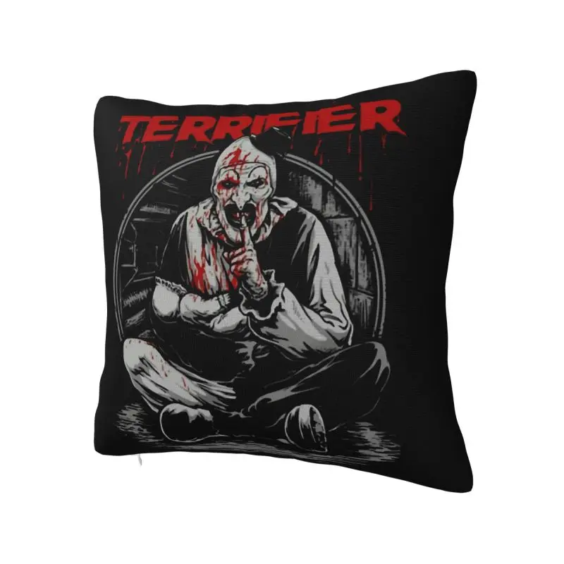 Horror Halloween Movie Terrifier Clown Throw Pillow Case 50*50cm for Sofa Cushion Cover Square Polyester Pillowcase