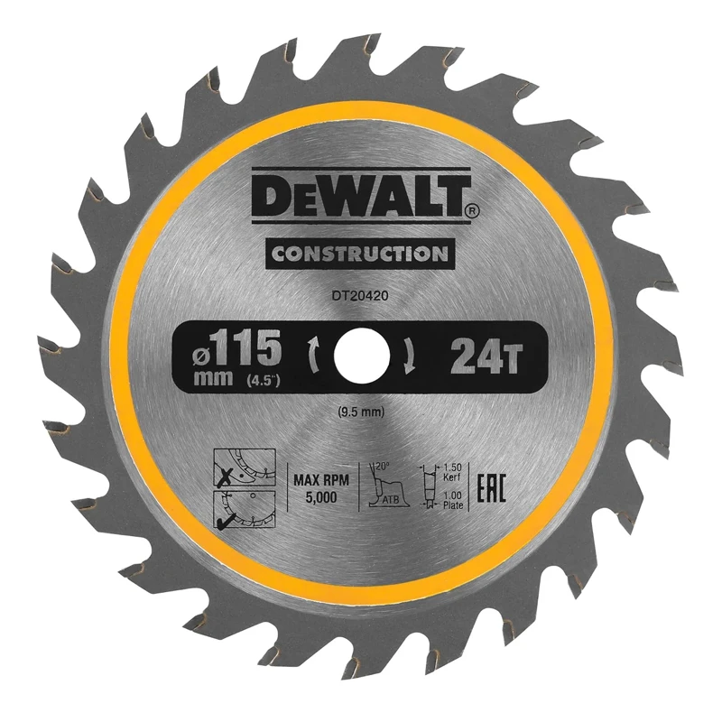 DEWALT DT20420 Circ Saw Blade Cordless Framing 115x9.5mm 24T Tough Durable Tools Accessories