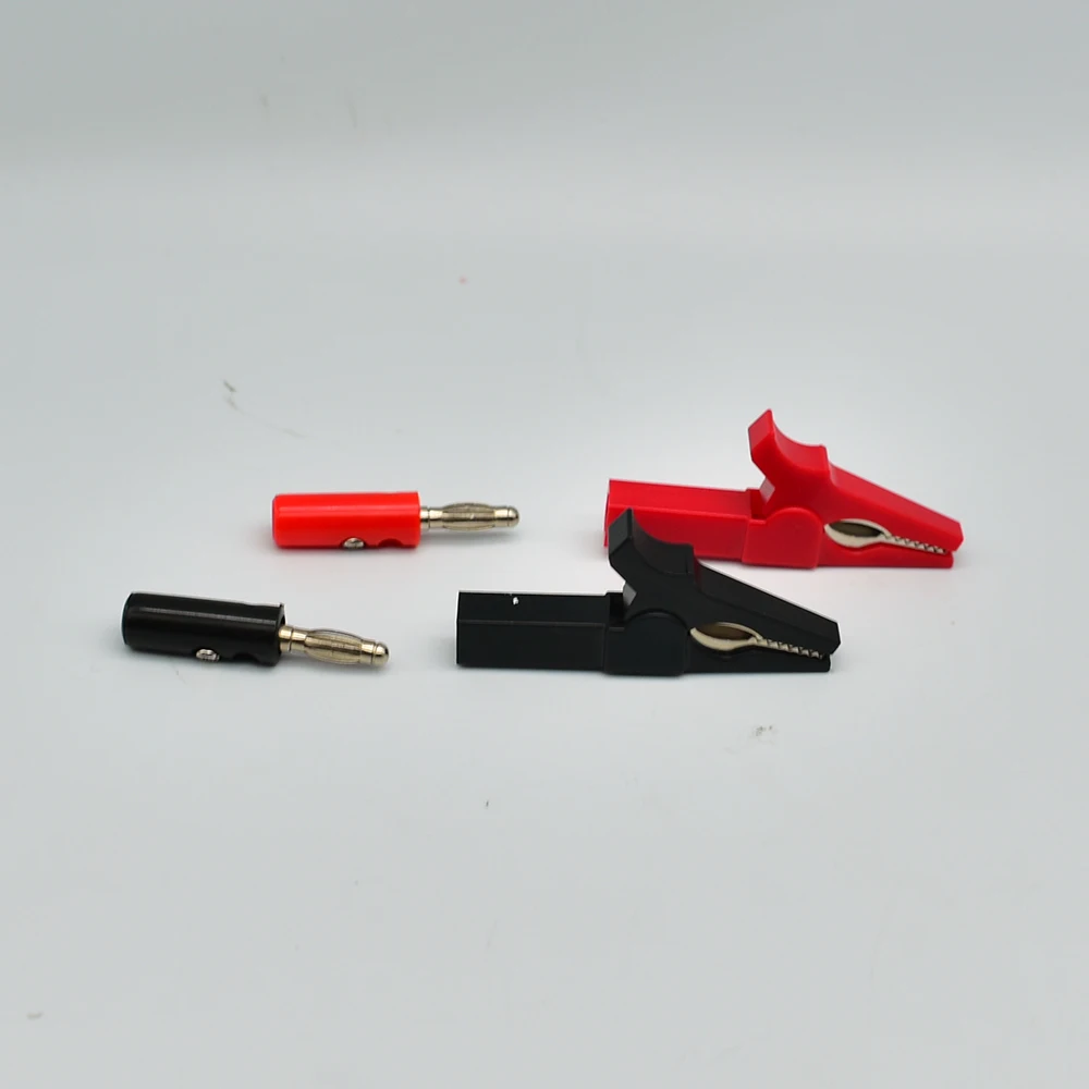 55MM Alligator Clip + BANANA PLUG, Test Probe With 4mm Banana Plug Cable Clips Socket Battery Red Black