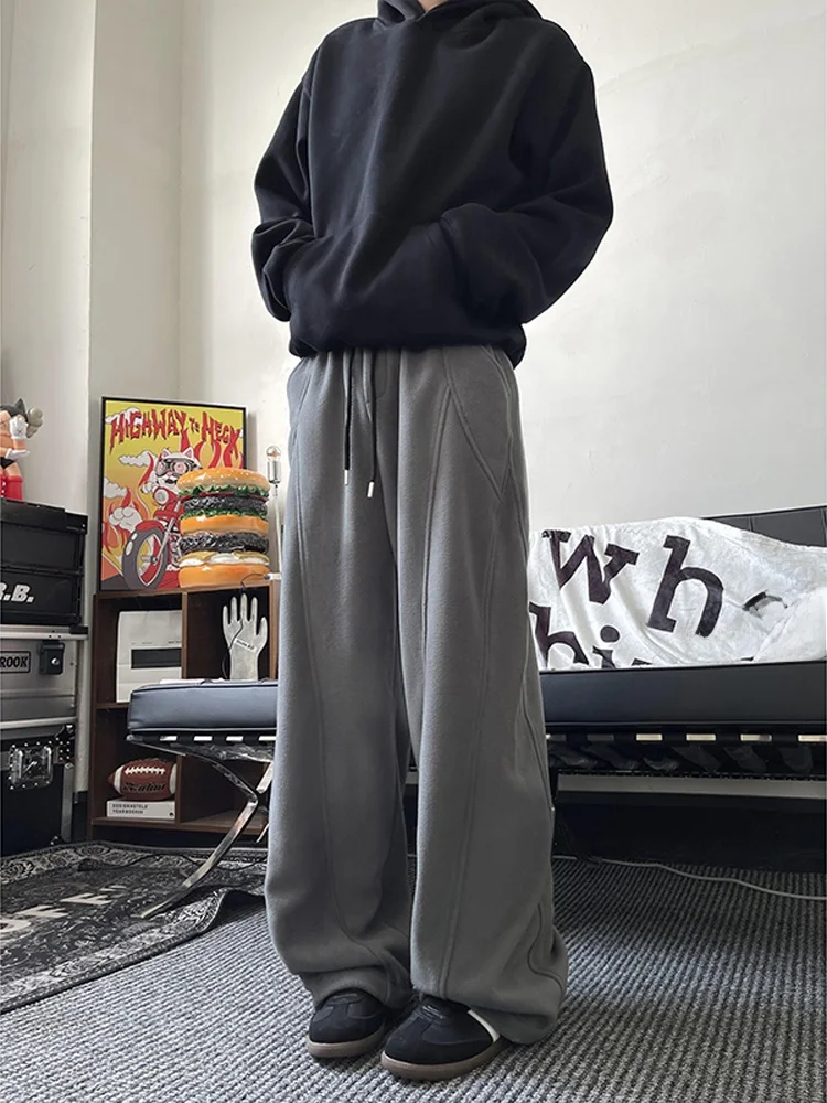 

Мужские спортивные брюки свободного кроя из плотной ткани, прямые, повседневные, для подростков