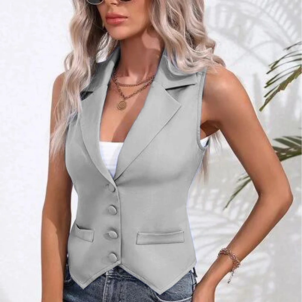 Colete sem mangas para as mulheres, elegante e legal roupa ao ar livre, novo design, para o verão