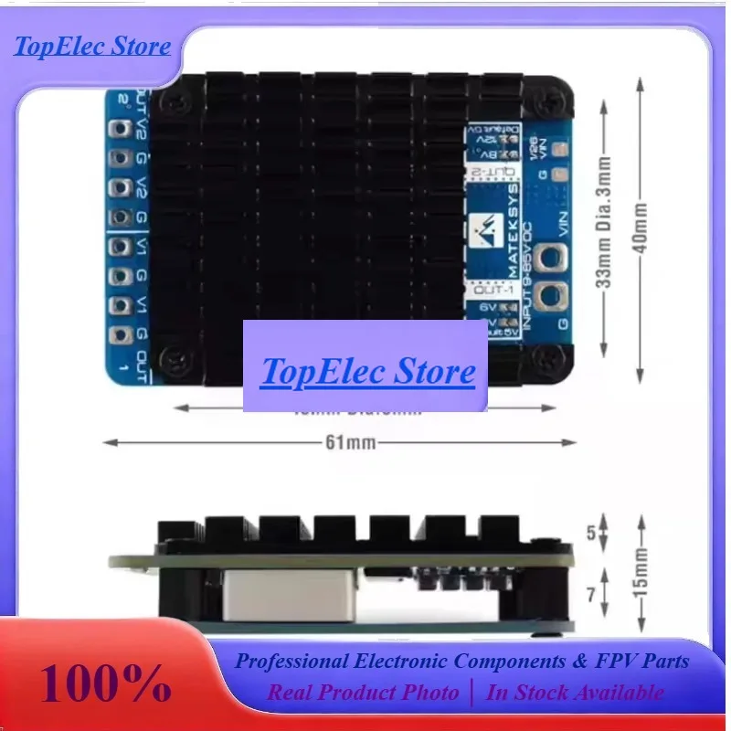 TopEs1pcs For MATEK POWER MODULE PM20S-2 With Two Independent Step-Down Voltage Regulators 9V To DC IN 25K Voltage Divider For D