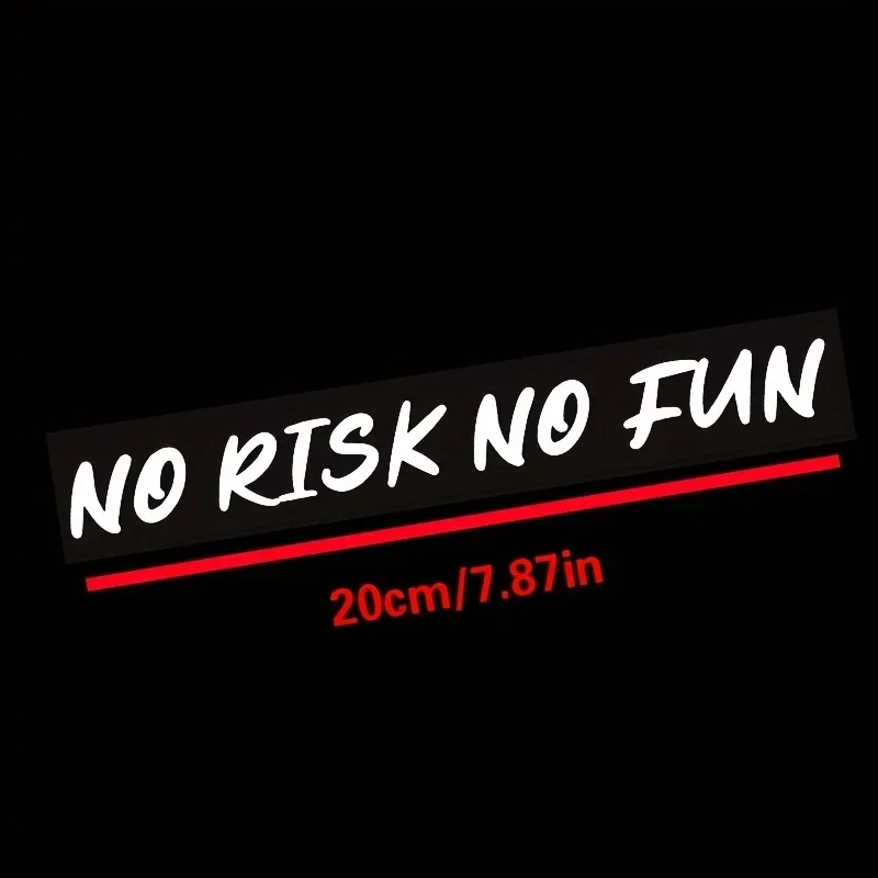 1개 '노 리스크 노 펀' 스티커 오토바이 헬멧 자동차 장식 모터바이크 라이프스타일 데칼 액세서리