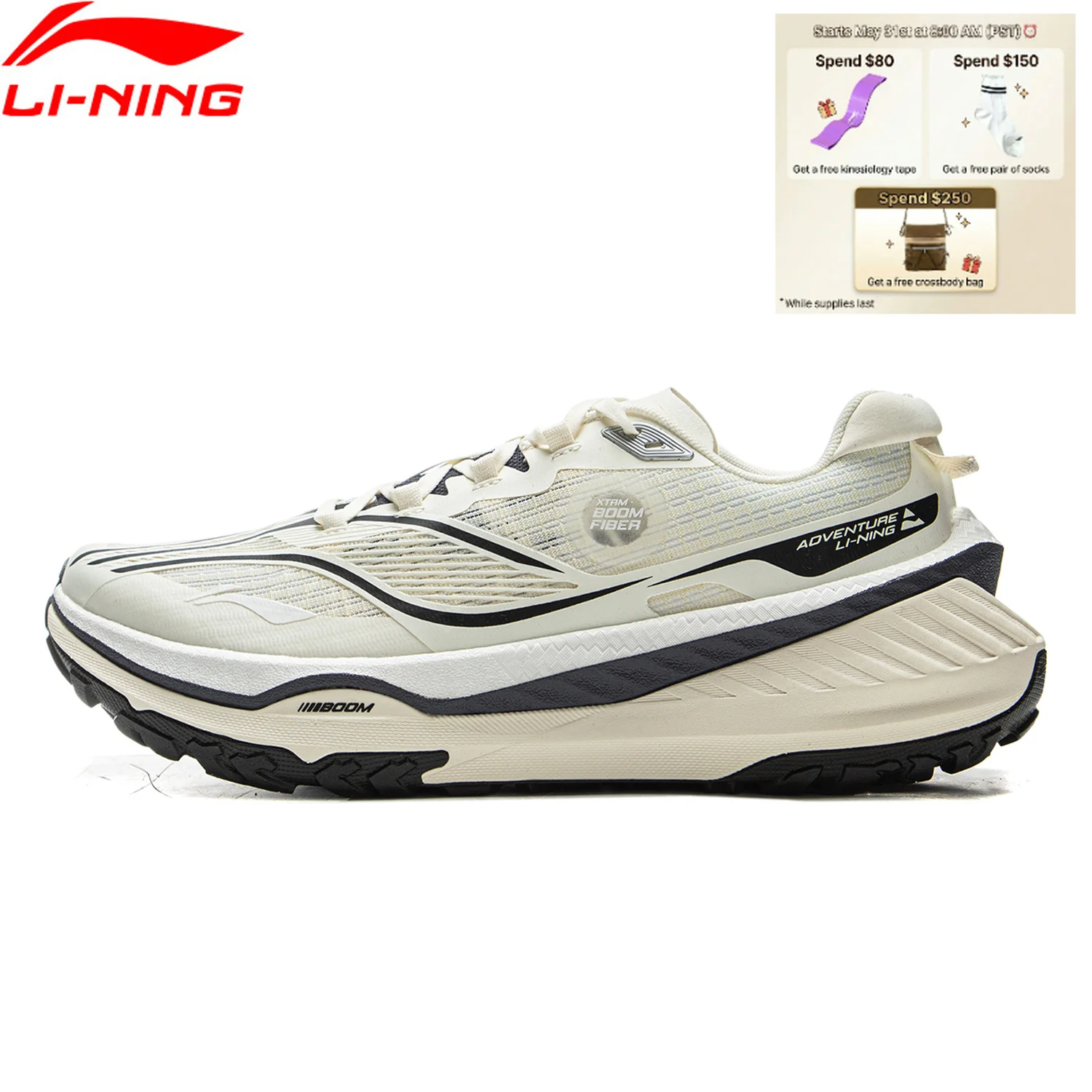 Li-Ning Men's DI LU V2 Trail Running Shoes Long Distance BOOM Cushion LiNing Wearable Anti-Slip Sneakers ARNV001