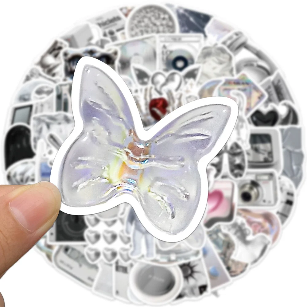 66 pçs prata arte ins estilo adesivos simples para portátil geladeira telefone capacete decalque bulingbulingstickers loja