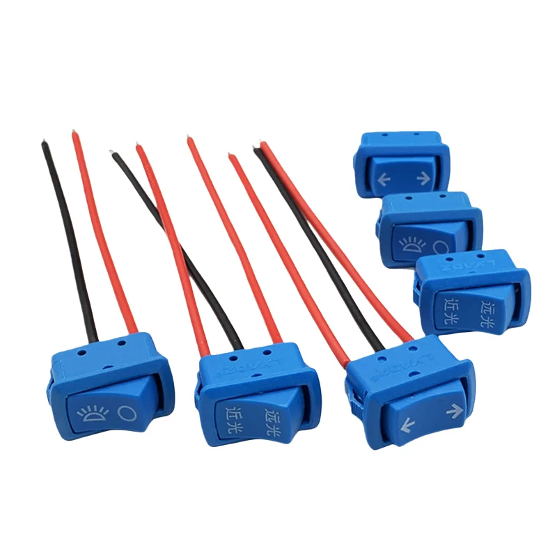 1pcs Electric Tricycle Headlight Switch Connector Line Steering High Low Beam Dimmer Switch With Wire No Welding Handle Button