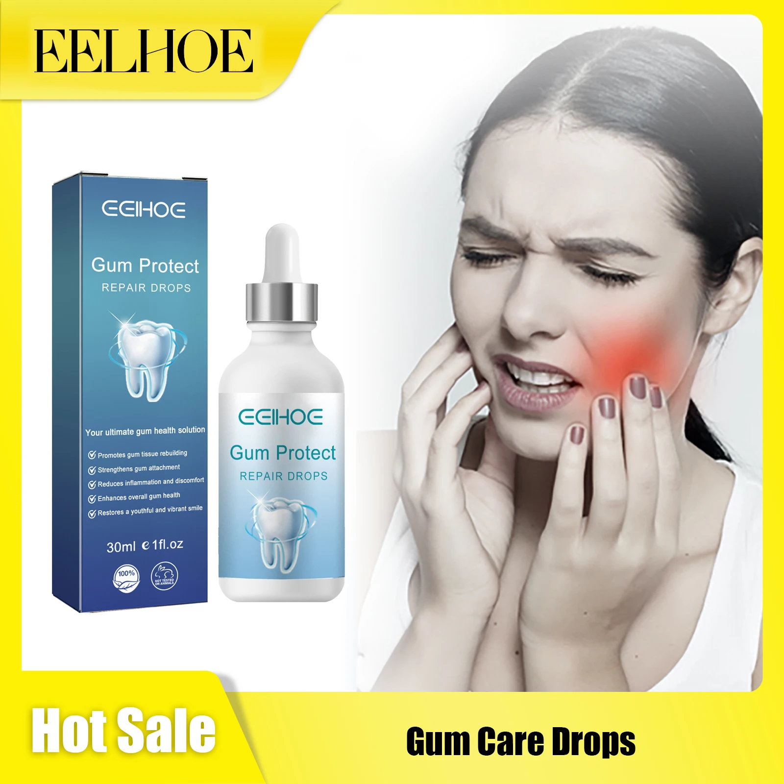 

EELHOE Gum Sooth Drops Relieve Discomfort Remove Dental Plaque Repair Damage Relieve Tooth Decay Fresh Breath Gum Nourish Drops