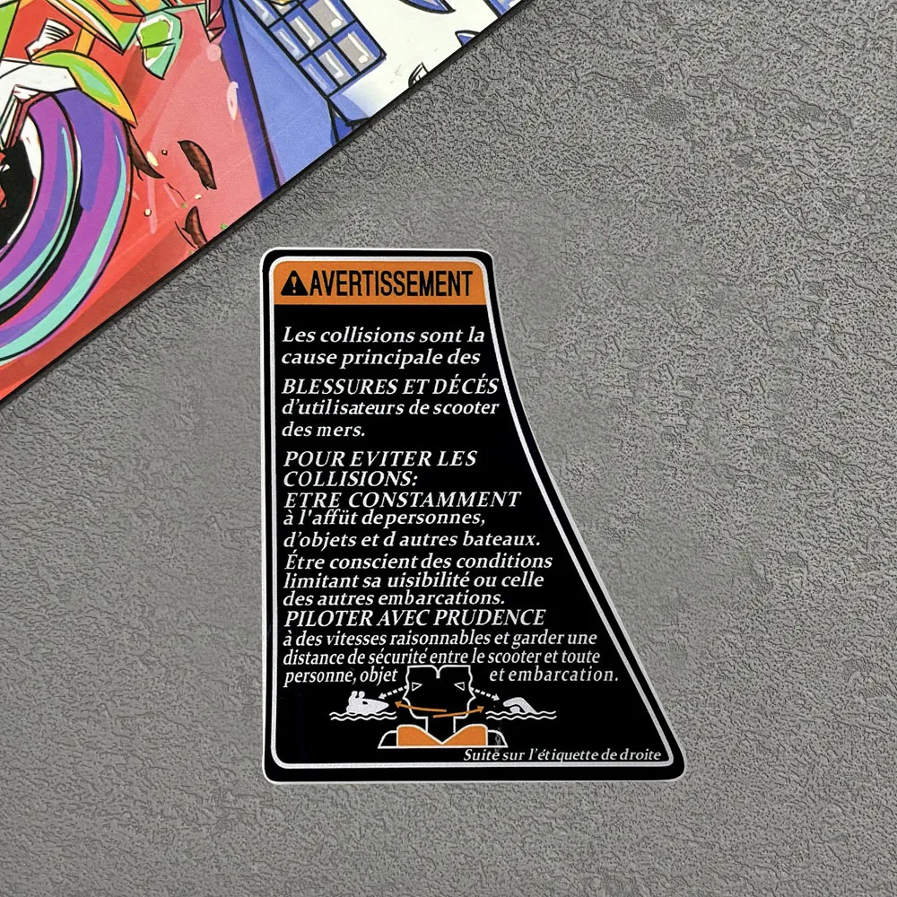 Motorcycle Decoration Jet Ski Warning Sticker Modified Motorboat WaveRunner Suitable for Kawasaki Yamaha Jet Ski Warning