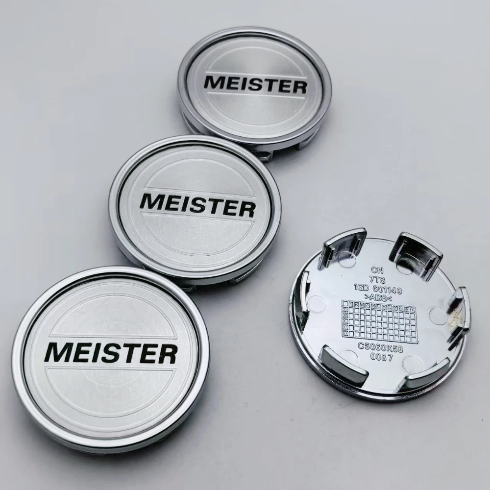 

4pcs 58mm 53mm Meister Logo Emblem Badge Car Wheel Center Caps Rim Hubcaps Wheel Hub Center Dust Cover Replace Car Accessories