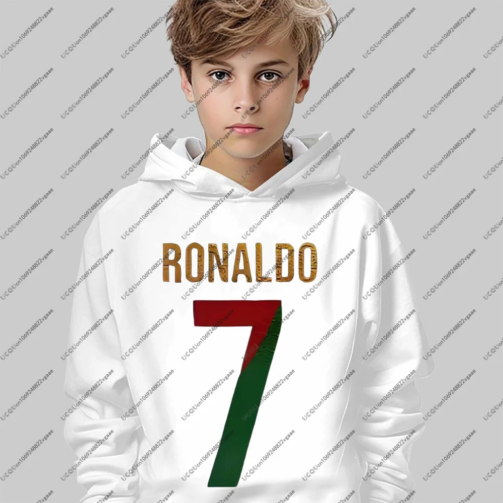 كرة القدم جيرسي تي شيرت الرجال الاطفال الصبي هدية تي شيرت البلوز هوديي عادية بنين كرة القدم الخريف ملابس رياضية رونالدو 7 البرتغال جديد #1