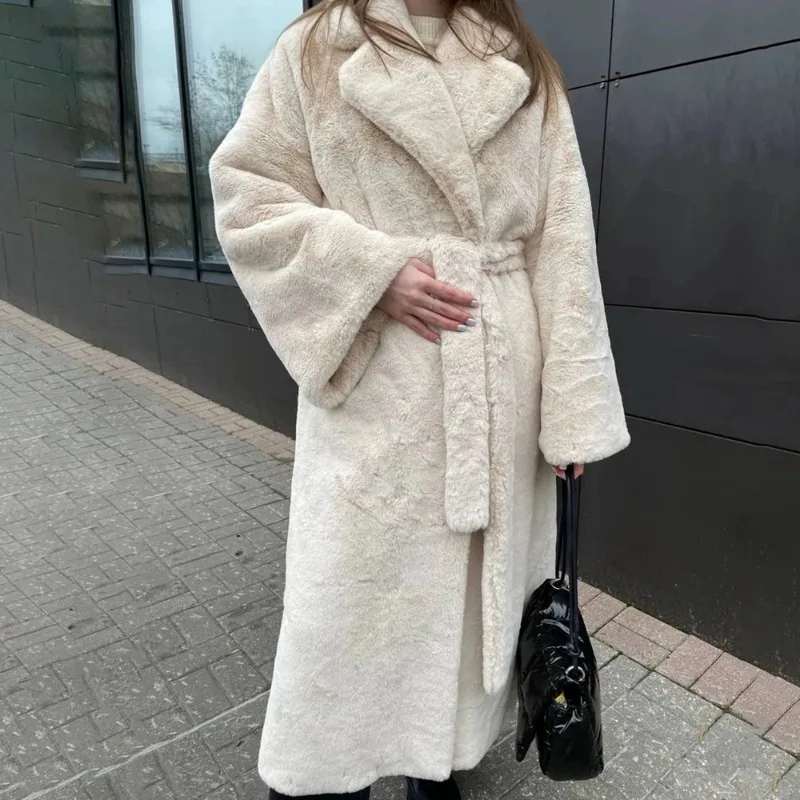 Tuularose 2025 Winter Women Faux Fur Jacket Coat Solid Long Sleeve Thick Warm Overcoat Outwear Fluffy Outwear For Female Outfits