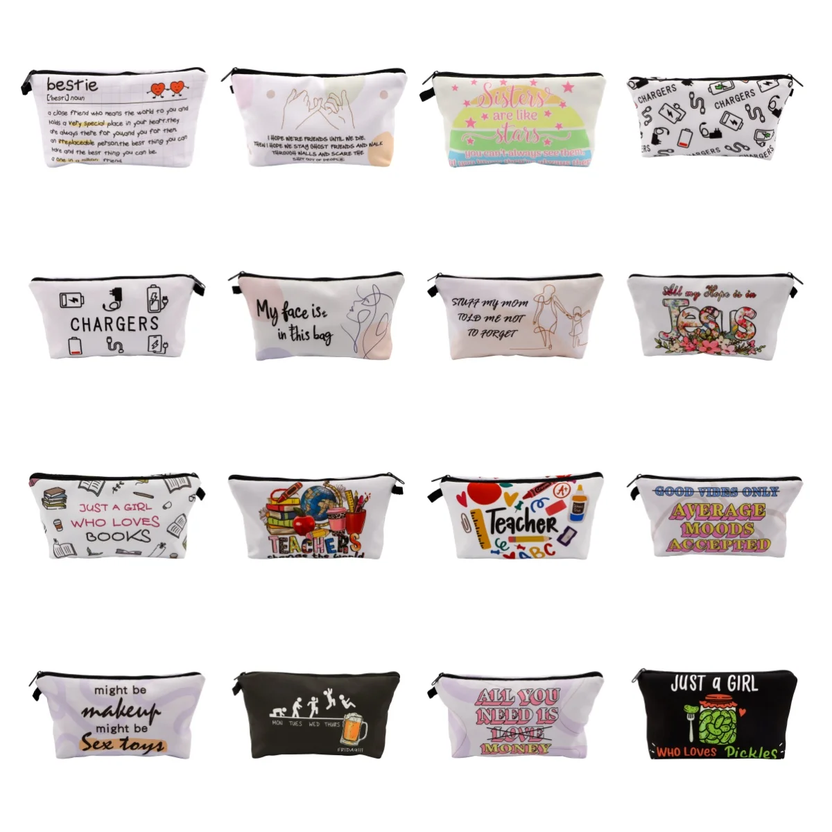 Funny Quotation Portable Women Cosmetic Bag Coin Pouch Storage Bag Fashion Mini Lipstick Bag Small Bag Organizer Case