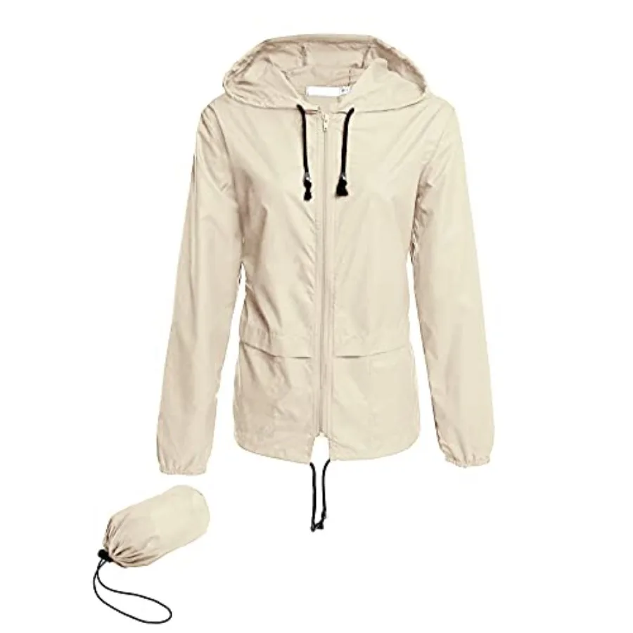 

Avoogue Raincoat Women Lightweight Waterproof Rain Jackets Packable Outdoor Hooded Windbreaker