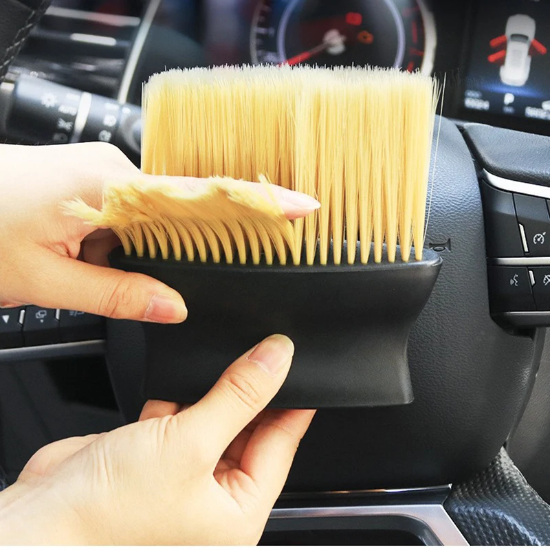 Interior do carro varrendo poeira escova macia ferramenta de lavagem artefato auto gap remoção poeira escovas ar condicionado saída limpeza escova