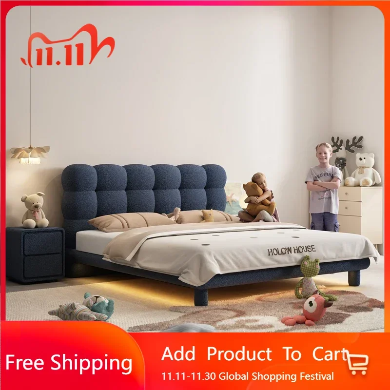 

Beauty Simple Bed European Modern Nordic Sleeping Children Bed Capsule Massage Storage Platform Wooden Beliche Unique Furniture