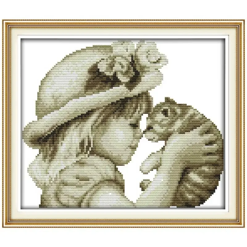 Angel Baby Girl Lover Patterns Counted Cross Stitch Set DIY 11CT 14CT 16CT Stamped DMC Cross-stitch Kit Embroidery Needlework