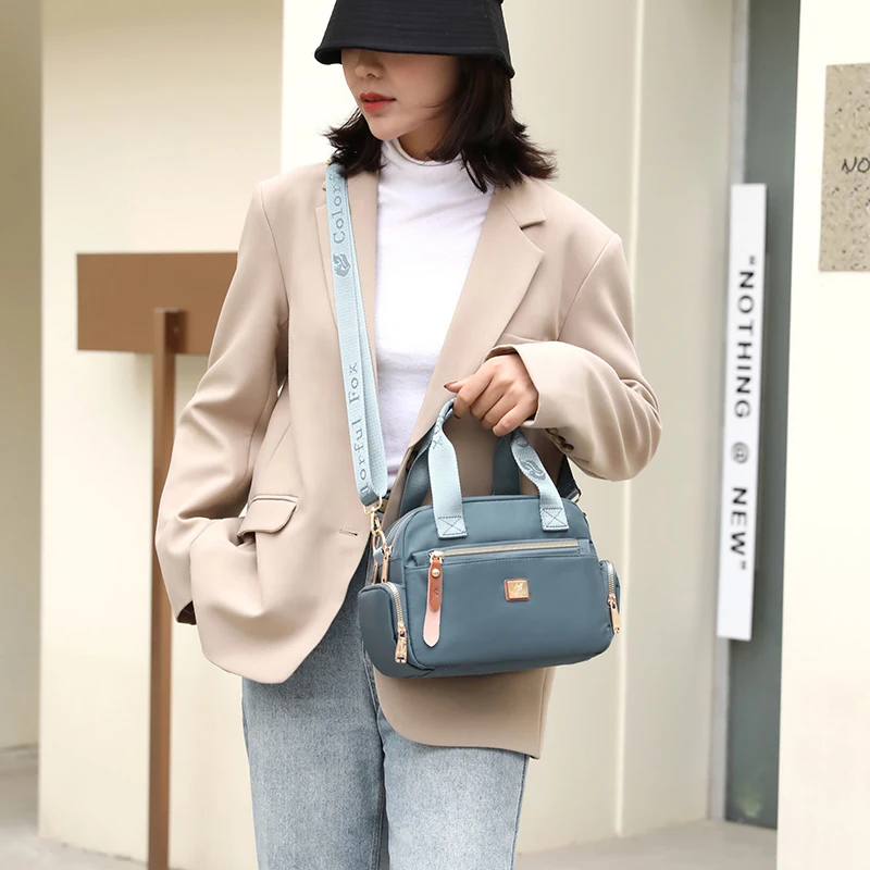 Nylon Lady\'s Handbag Waterproof Crossbody Bag Casual Messenger Bag Lady Cell Phone Clutch Bag Lightweight Shoulder Bag For Girl